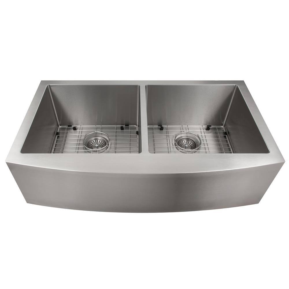 Niseko 36" Stainless Steel Double Bowl Freestanding Kitchen Sink