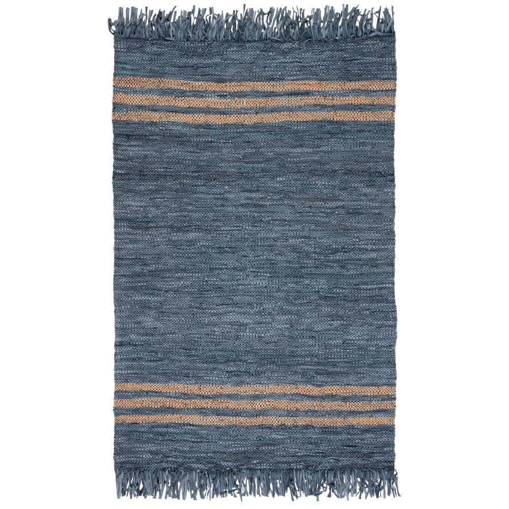 Vintage Leather 6 ft. x 9 ft. Gray/Beige Striped Border Area Rug price history on PriceWatchPro
