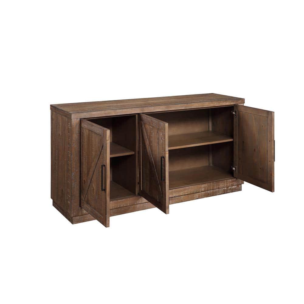 Rustic Brown Pine Wood Barn Door Server