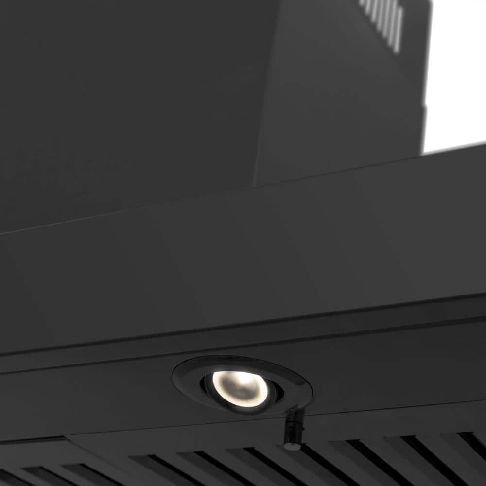 36" Black Stainless Steel Convertible Wall Mount Range Hood