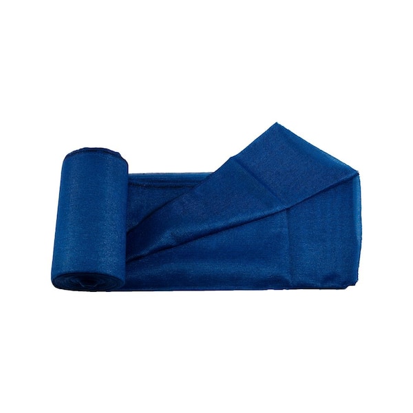 68 in. x 50 ft. Blue Mesh Fabric Privacy Fence Screen with Integrated Button Hole