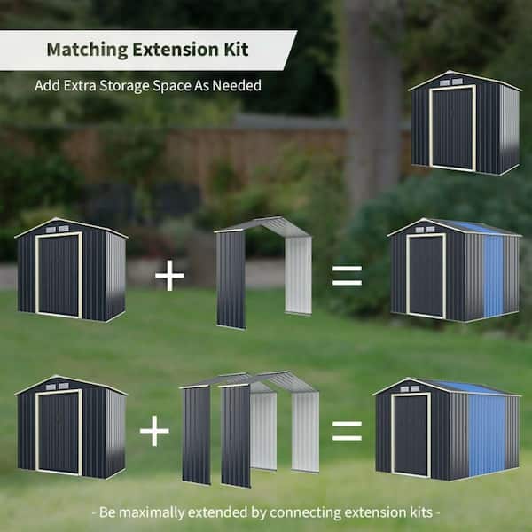 Clihome Shed Extension Kit, Outdoor Storage Space Expander, Adds