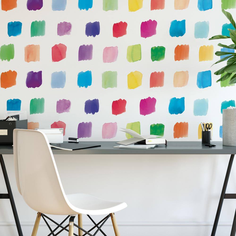Multicolor Watercolor Swatch Peel & Stick Wall Decal
