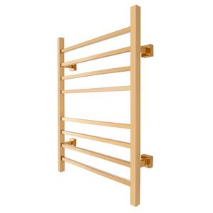 Sierra 8-Bar Plug-In and Hardwire 120-Volt 32 in. Towel Warmer in Gold Stainless Steel