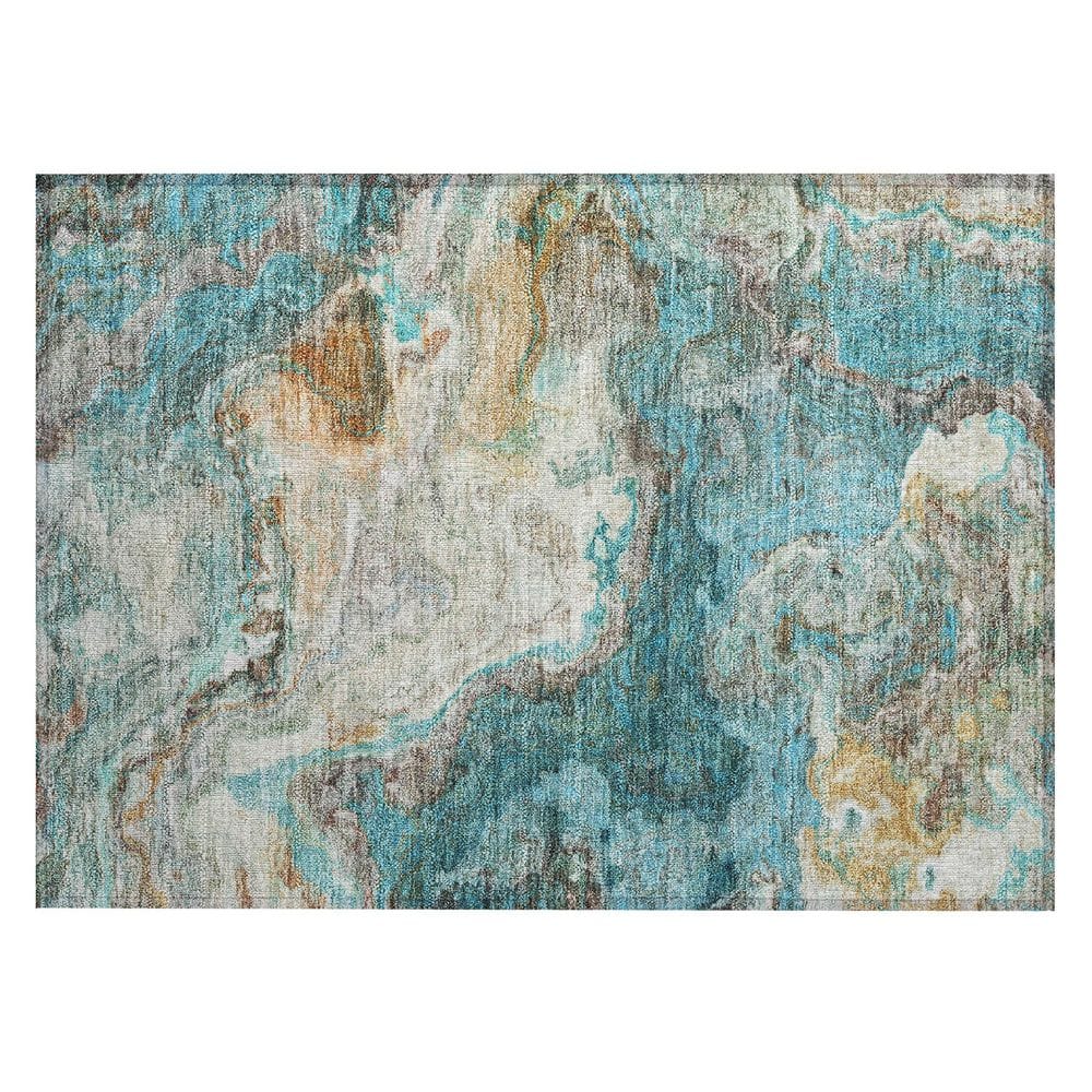Chantille Machine Washable Indoor/Outdoor Abstract ACN2797 Aqua 3 ft. x 4 ft. Area Rug price history on PriceWatchPro