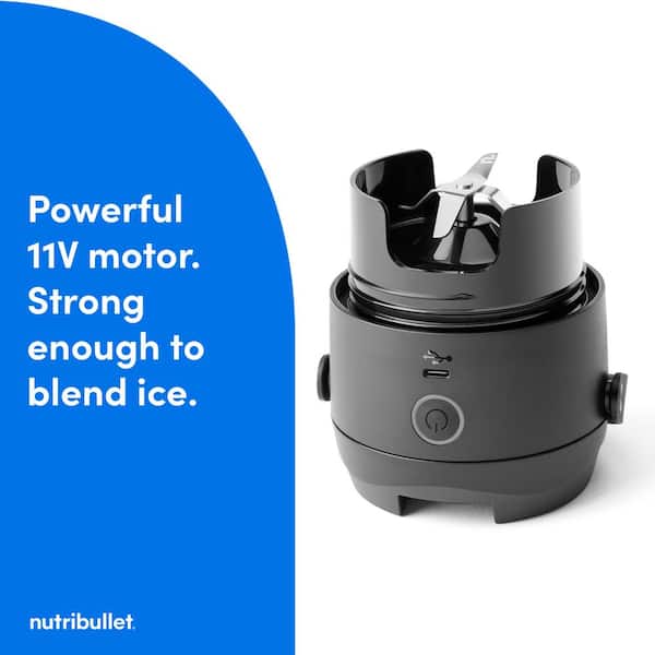 NutriBullet Flip 20 Oz. Single Speed Matte Black Portable Blender