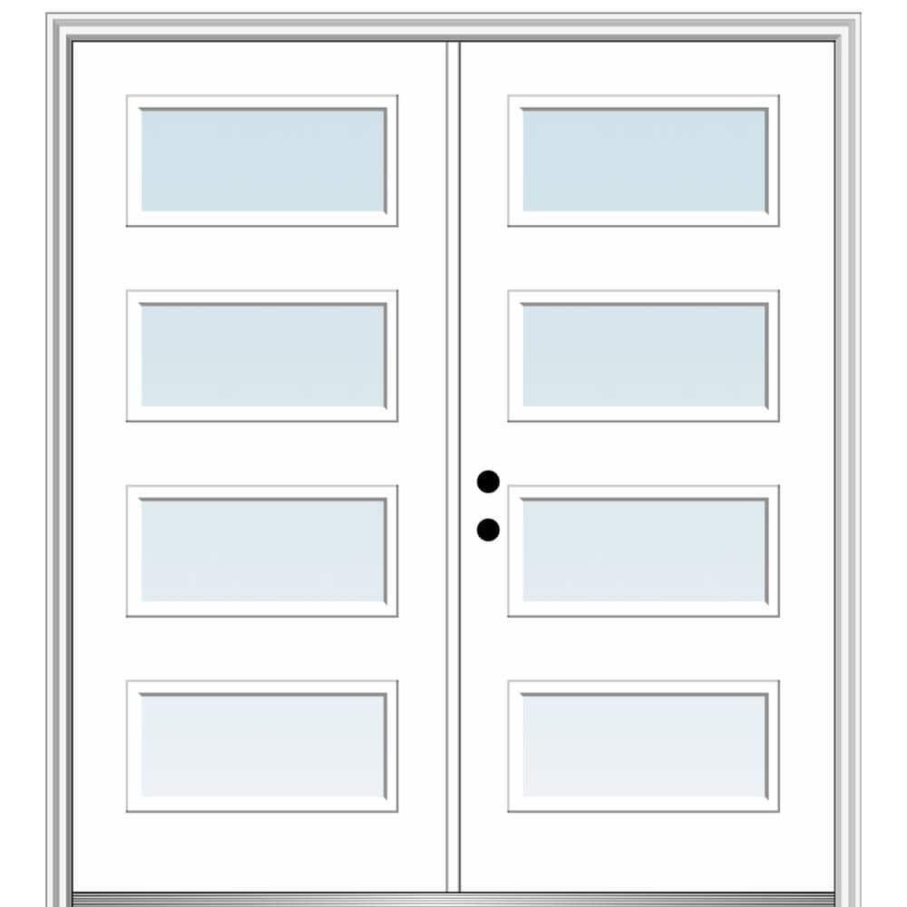 Celeste 64 in. x 80 in. Right-Hand Inswing 4-Lite Clear Low-E Primed Fiberglass Prehung Front Door on 4-9/16 in. Frame price history on PriceWatchPro
