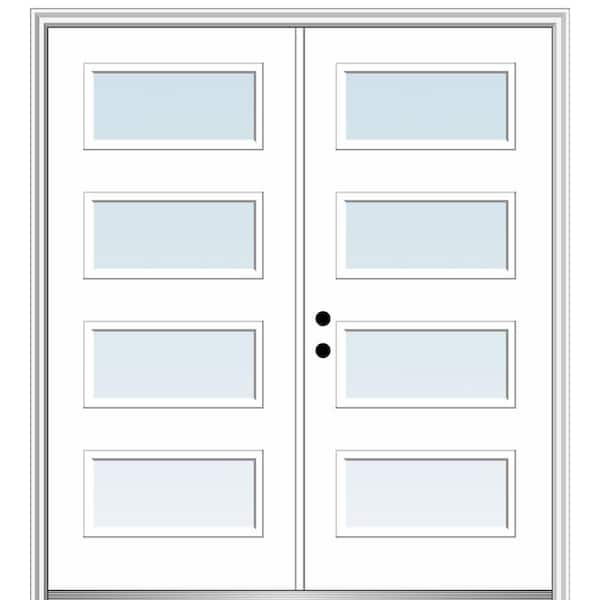 MMI Door Celeste 72 in. x 80 in. Right-Hand Inswing 4-Lite Clear Low-E Primed Fiberglass Prehung Front Door on 6-9/16 in. Frame