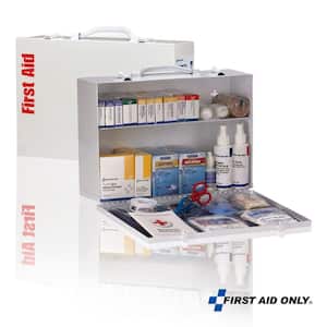 2 Shelf 75-Person Metal Cabinet, OSHA, First Aid Kit (516-piece)