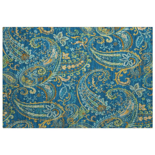 Dream Shag Premium Machine Washable Abstract ADS533 Navy 3 ft. x 4 ft. Area Rug