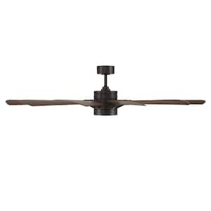 Windmill 65 in. Integrated LED Indoor/Outdoor 12-Blade Smart Ceiling Fan Oil-Rubbed Bronze/Dark Walnut 3000K and Remote