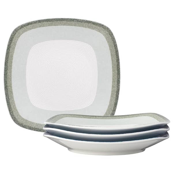 Noritake Colorscapes Layers Sage 8.25 in. Porcelain Square Salad Plates, (Set of 4)