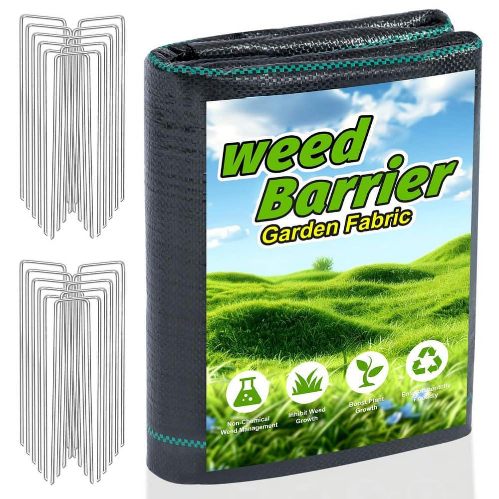 3 ft. x 50 ft. Weed Barrier Fabric Heavy Duty Landscape Fabric w/ 20 U-Shaped Stakes, Ground Cover for Gardening, 1 Roll price history on PriceWatchPro