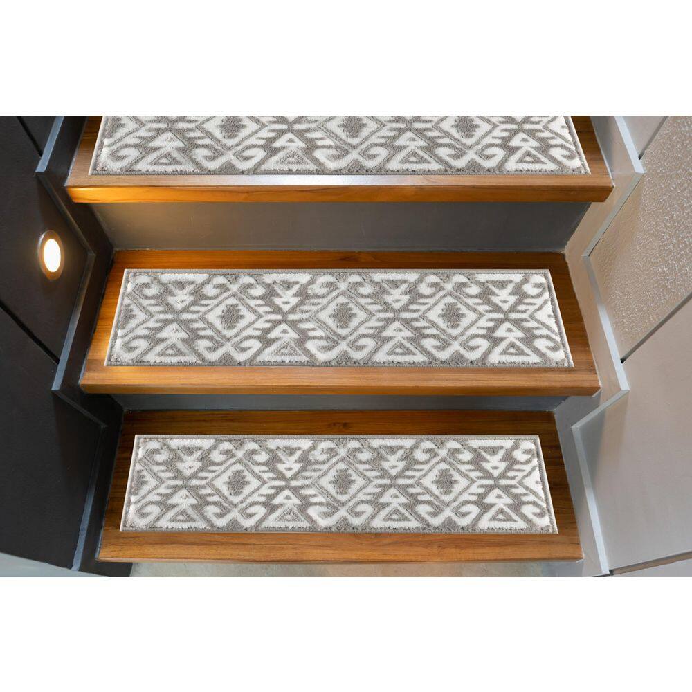 THE SOFIA RUGS Sofihas, Grey/White 31 in. x 31 in. Non-Slip Landing Mat,  Polypropylene w/Rubber Backing, Stair Tread Cover MAT-65B-GR - The Home  Depot