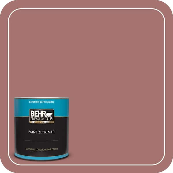 BEHR PREMIUM PLUS 1 qt. #MQ1-17 Autumn Russet Satin Enamel Exterior Paint & Primer