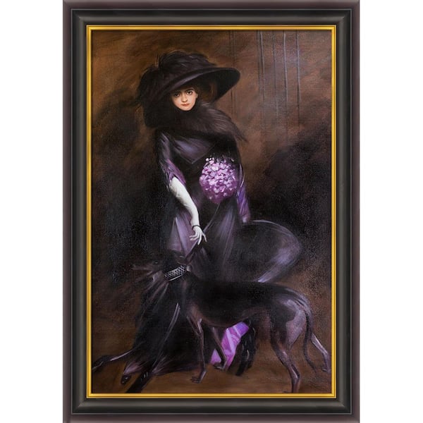 LA PASTICHE Portrait of Marchesa Luisa Casati with Greyhound by Giovanni Boldini Opulent Framed Abstract Art Print 30 in. x 42 in.