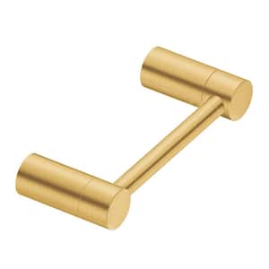 Align Double Post Wall Mount Pivoting Toilet Paper Holder in Brushed Gold