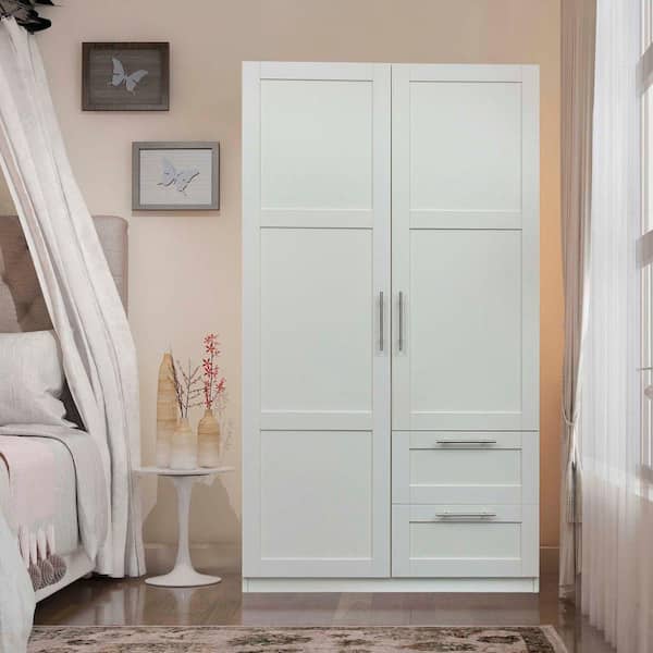 XUJMK 39 in. W x 19 in. D x 71 in. H White Linen Cabinet, High