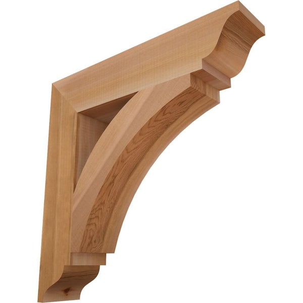 Ekena Millwork 3.5 in. x 20 in. x 20 in. Western Red Cedar Thorton Traditional Smooth Bracket