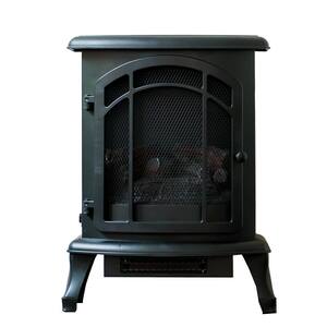 18.5 in. W Freestanding Portable Indoor ABS/Metal Electric Fireplace Stove in Black