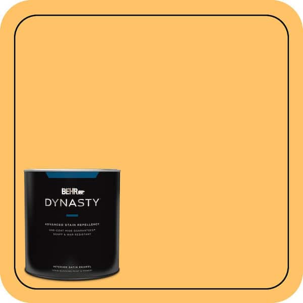 BEHR DYNASTY 1 qt. #PPU6-06 Honey Locust Satin Enamel Interior Stain-Blocking Paint and Primer