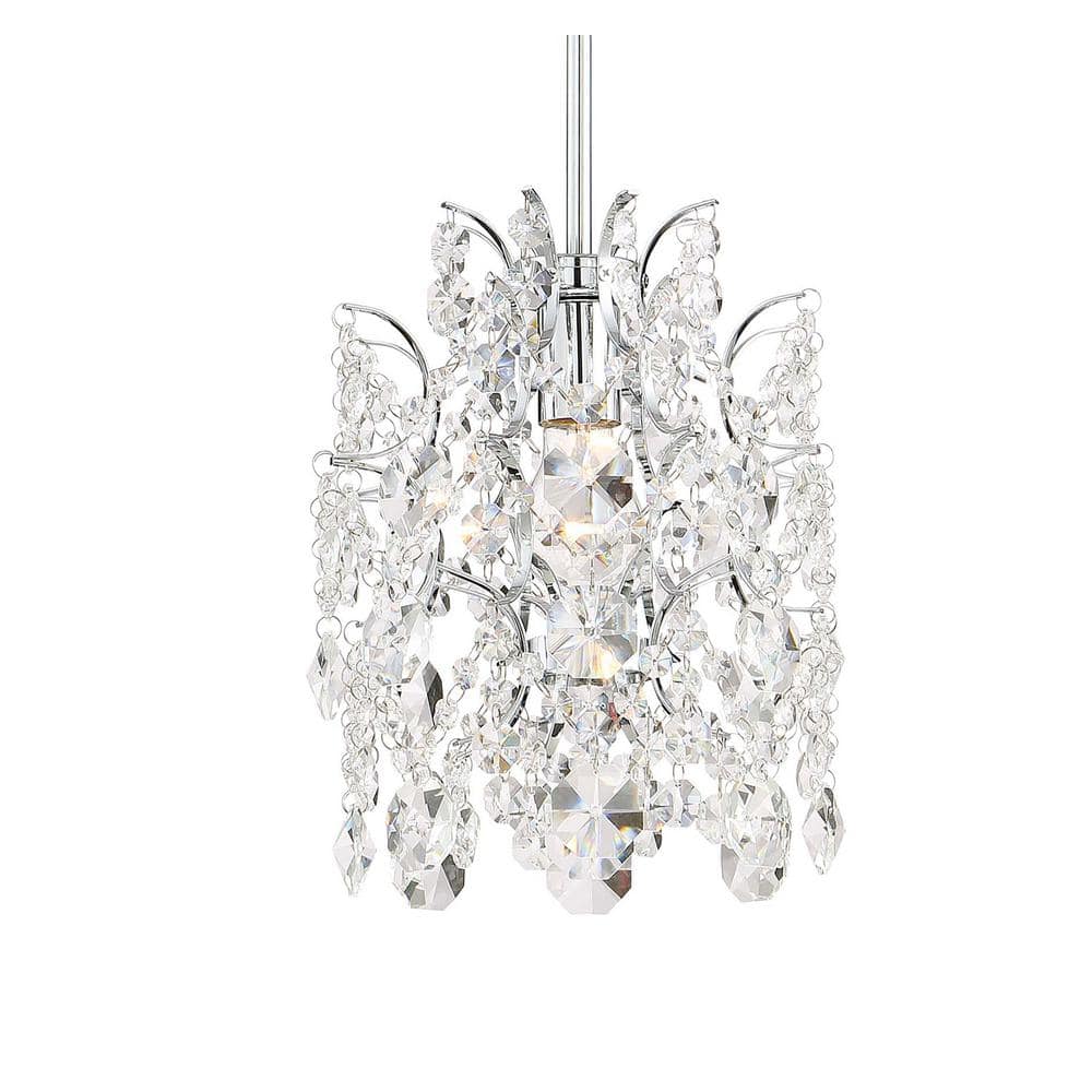 Isabella's Crown Chrome Mini Pendant with Clear Crystal Accents