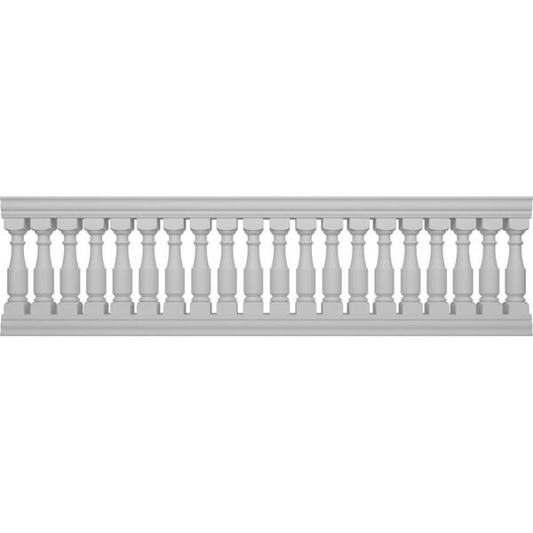 Ekena Millwork Fiberthane Hamilton Balustrade 132 in. L x 38 in. H Fiberglass Railing Kit