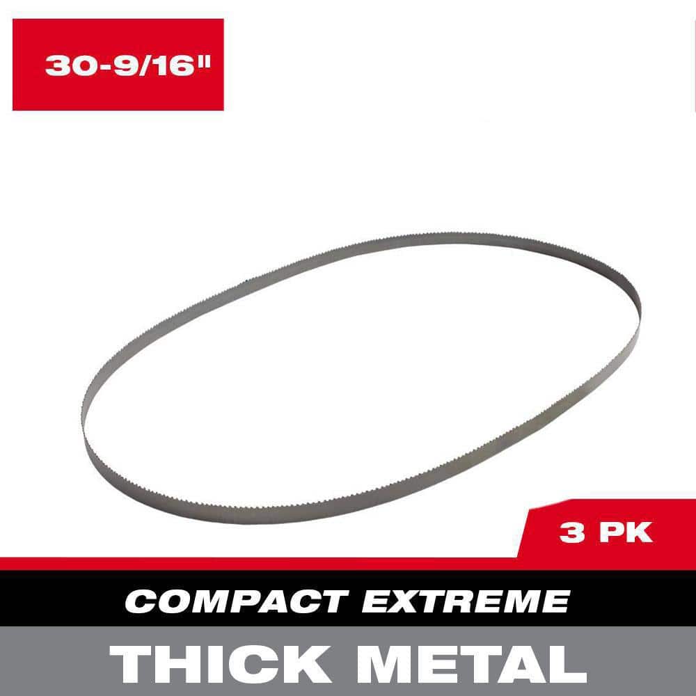 Milwaukee 30-9/16 in. 8/10 TPI Compact Extreme Thick Metal Cutting High  Speed Steel Band Saw Blade (3-Pack) for M12 FUEL Bandsaw 48-39-0630 The  Home Depot