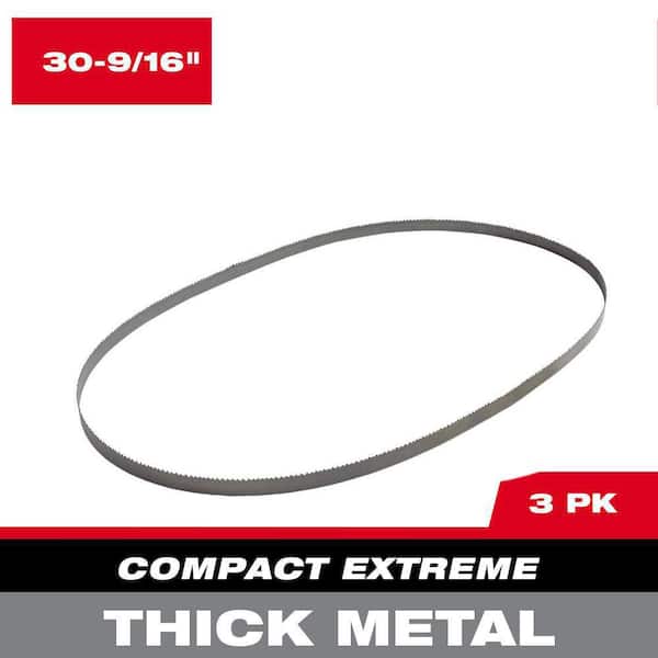 Milwaukee 30-9/16 in. 8/10 TPI Compact Extreme Thick Metal Cutting High Speed Steel Band Saw Blade (3-Pack) for M12 FUEL Bandsaw
