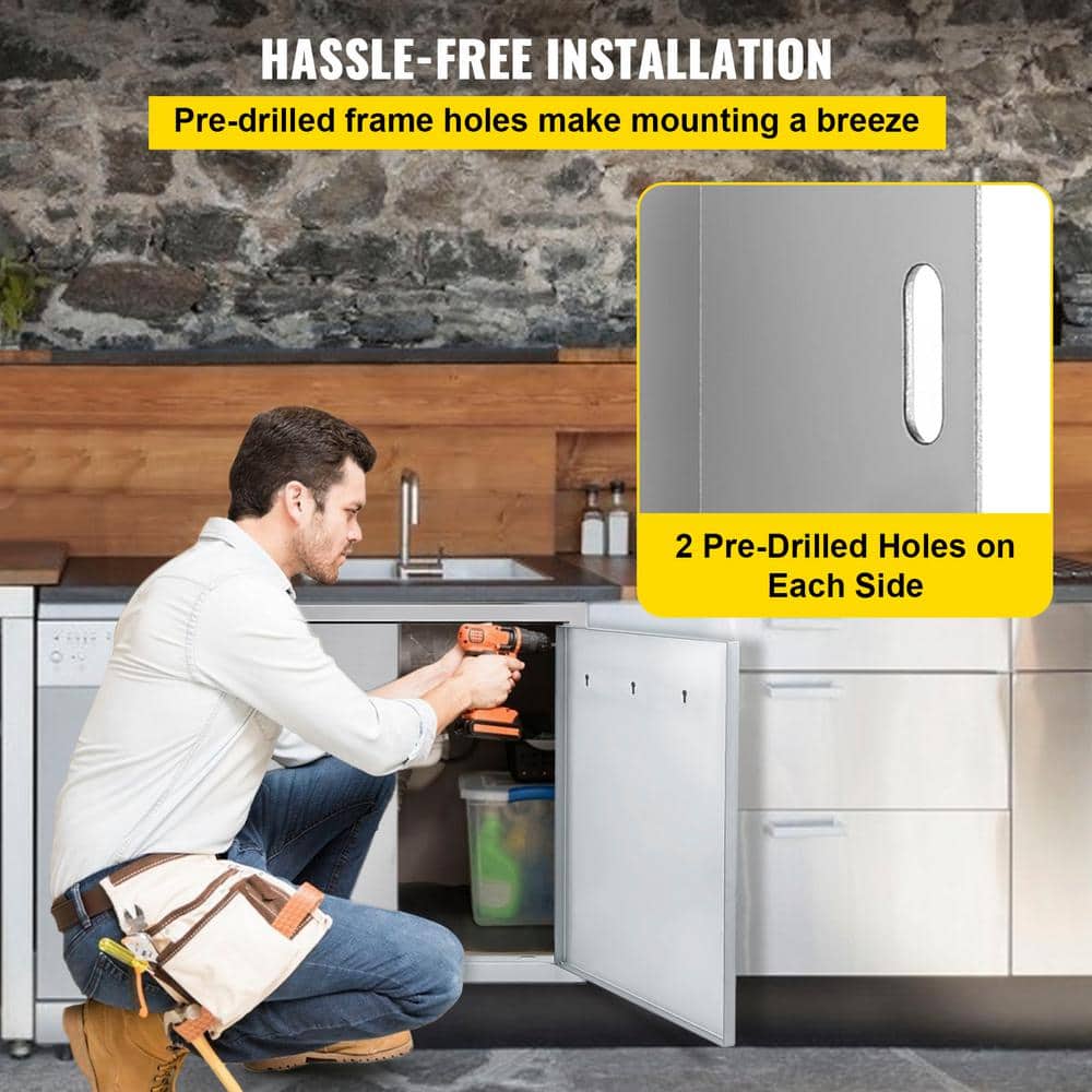 31" x 31" Stainless Steel Double Door Outdoor Kitchen Cabinet