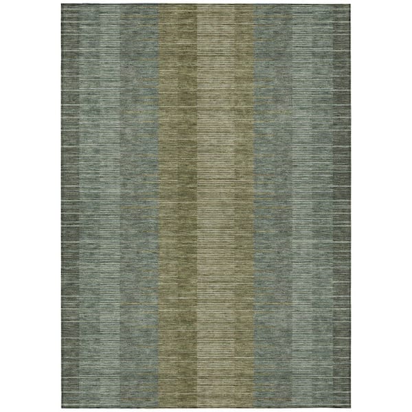 Chantille Machine Washable Indoor/Outdoor Abstract ACN2821 Olive 8 ft. x 10 ft. Area Rug