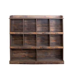 53.15 in. W x 11.81 in. D x 47.24 in. H Brown Wood Linen Cabinet with 10 Cubic Storage and Top Shelf