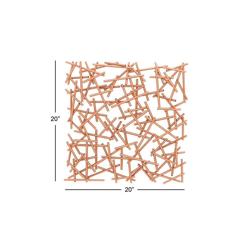 Copper and Silver Abstract Metal Wall Decor, 20" x 20"