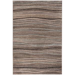 Amsterdam Silver/Beige 5 ft. x 8 ft. Striped Area Rug