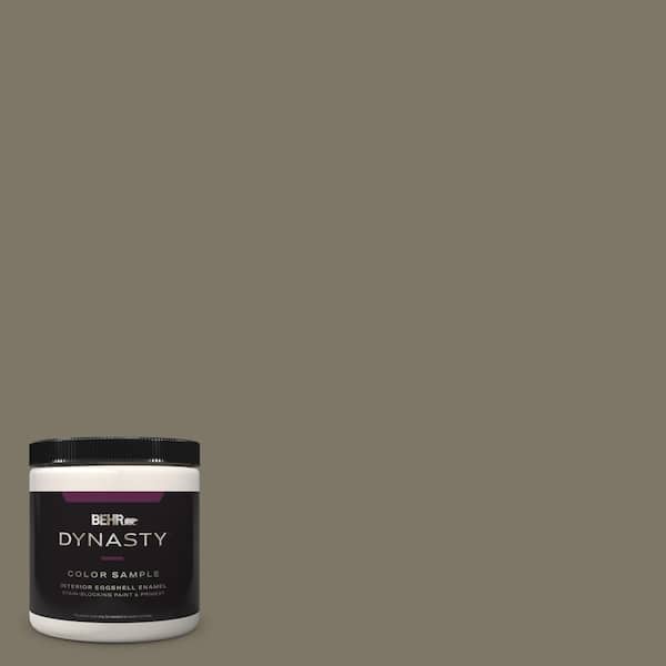 BEHR DYNASTY 8 oz. Home Decorators Collection #HDC-NT-05 Aged Olive Eggshell Enamel Stain-Blocking Interior Paint & Primer Sample