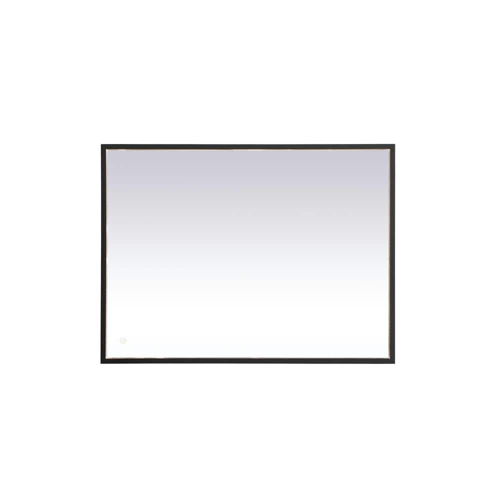 Timeless Home 27 in. W x 36 in. H Aluminum Black LED Mirror