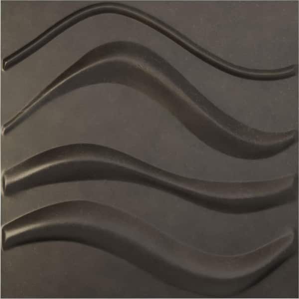 Ekena Millwork 19 5/8 in. x 19 5/8 in. Wave EnduraWall Decorative 3D Wall Panel, Weathered Steel (Covers 2.67 Sq. Ft.)