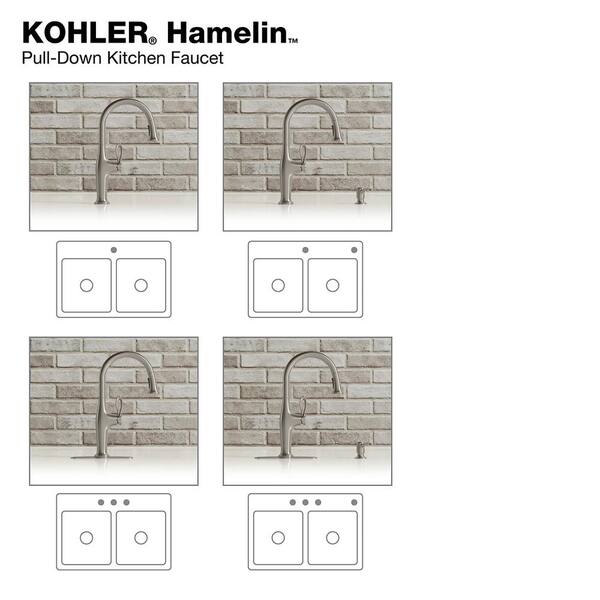 KOHLER Hamelin Single Handle Pull Down Sprayer Kitchen Faucet in Vibrant Stainless Steel