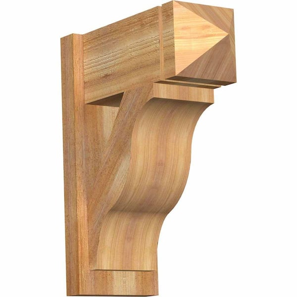 Ekena Millwork 8 in. x 22 in. x 18 in. Fuston Arts and Crafts Rough Sawn Western Red Cedar Outlooker