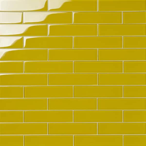 Rectangular Acrylic Wall Tiles Yellow Gloss Finish other colours available 