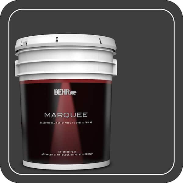 BEHR MARQUEE 5 gal. #N520-7 Carbon Flat Exterior Paint & Primer