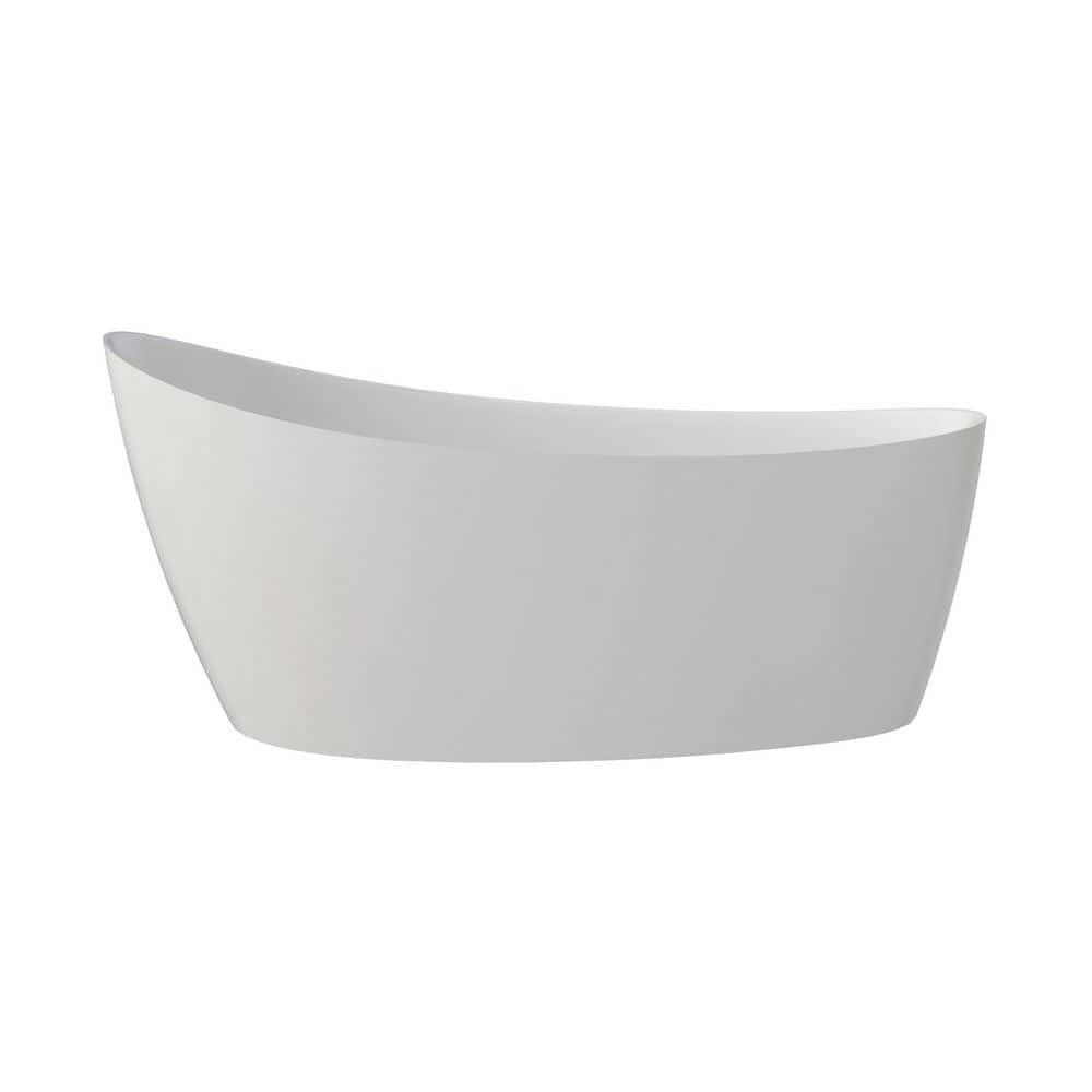 65 in. x 34 in. Solid Surface Freestanding Bathtub Stone Resin Soaking Tub in Matte White price history on PriceWatchPro