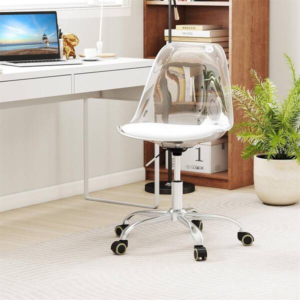 スケルトンチェアー Costway Acrylic Plastic Metal Foam Ergonomic Adjustable Height