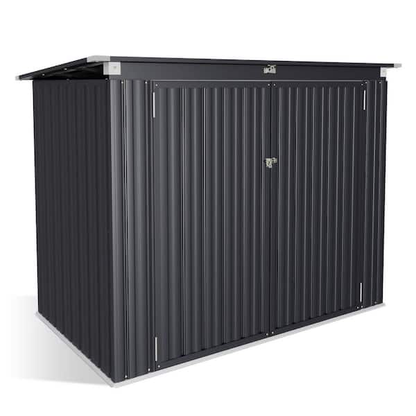 Sizzim 5 ft. W x 2.6 ft. D Trash Can Metal Storage Shed with Chain