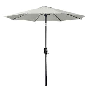 7.5 ft. Aluminum Market Push Button Tilt Patio Umbrella in Light Beige