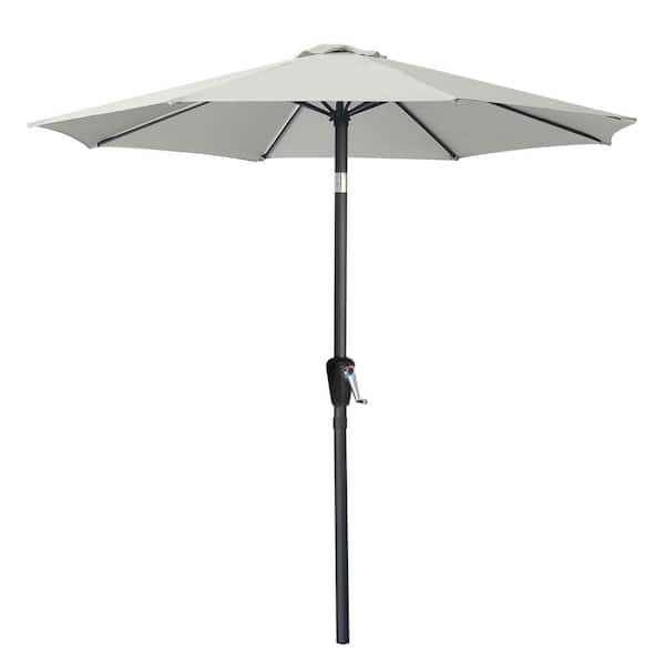 ABCCANOPY 7.5 ft. Aluminum Market Push Button Tilt Patio Umbrella in Light Beige