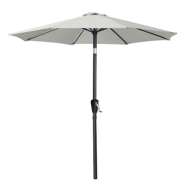 ABCCANOPY 9 ft. Aluminum Market Push Button Tilt Patio Umbrella in Light beige