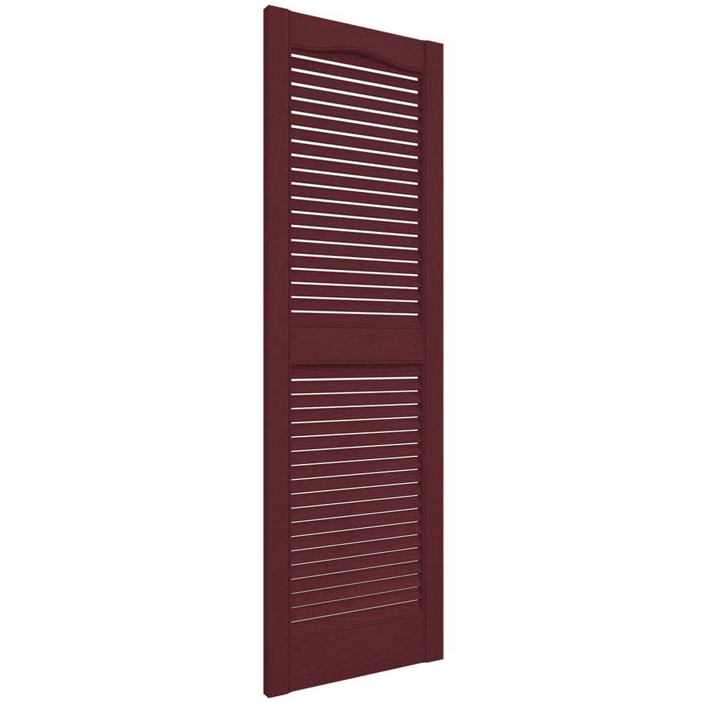 Wineberry 14.5" x 36" Louvered Vinyl Exterior Shutters Pair