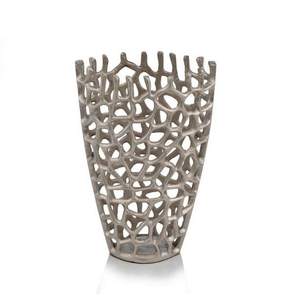 HomeRoots Shelly Silver Cylinder 1-Piece Table Vase