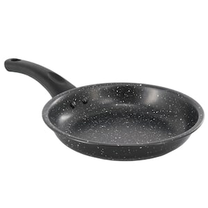 Delhi 9 .5 Inch Round Nonstick Carbon Steel Frying Pan in Black